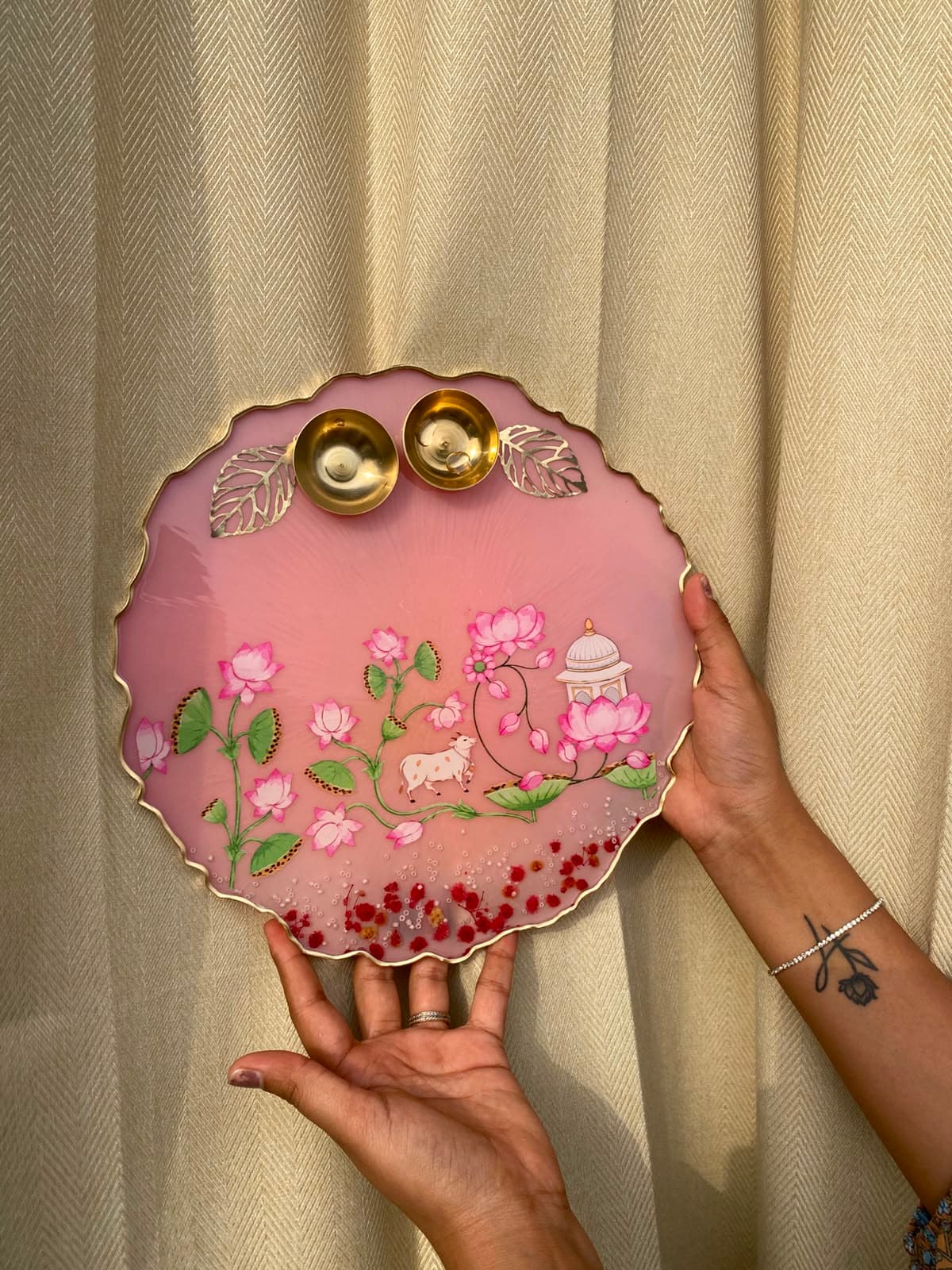 Handcrafted Resin Pooja Thali